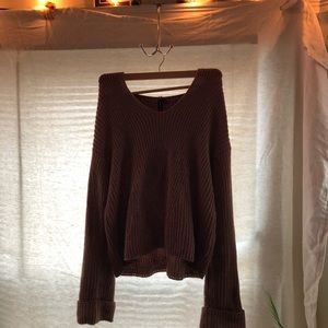 Hooded knit sweater